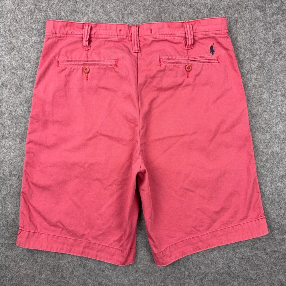 Polo Ralph Lauren Shorts Mens 33 Pink Relaxed Fit Chino Twill Preppy Summer Y2K